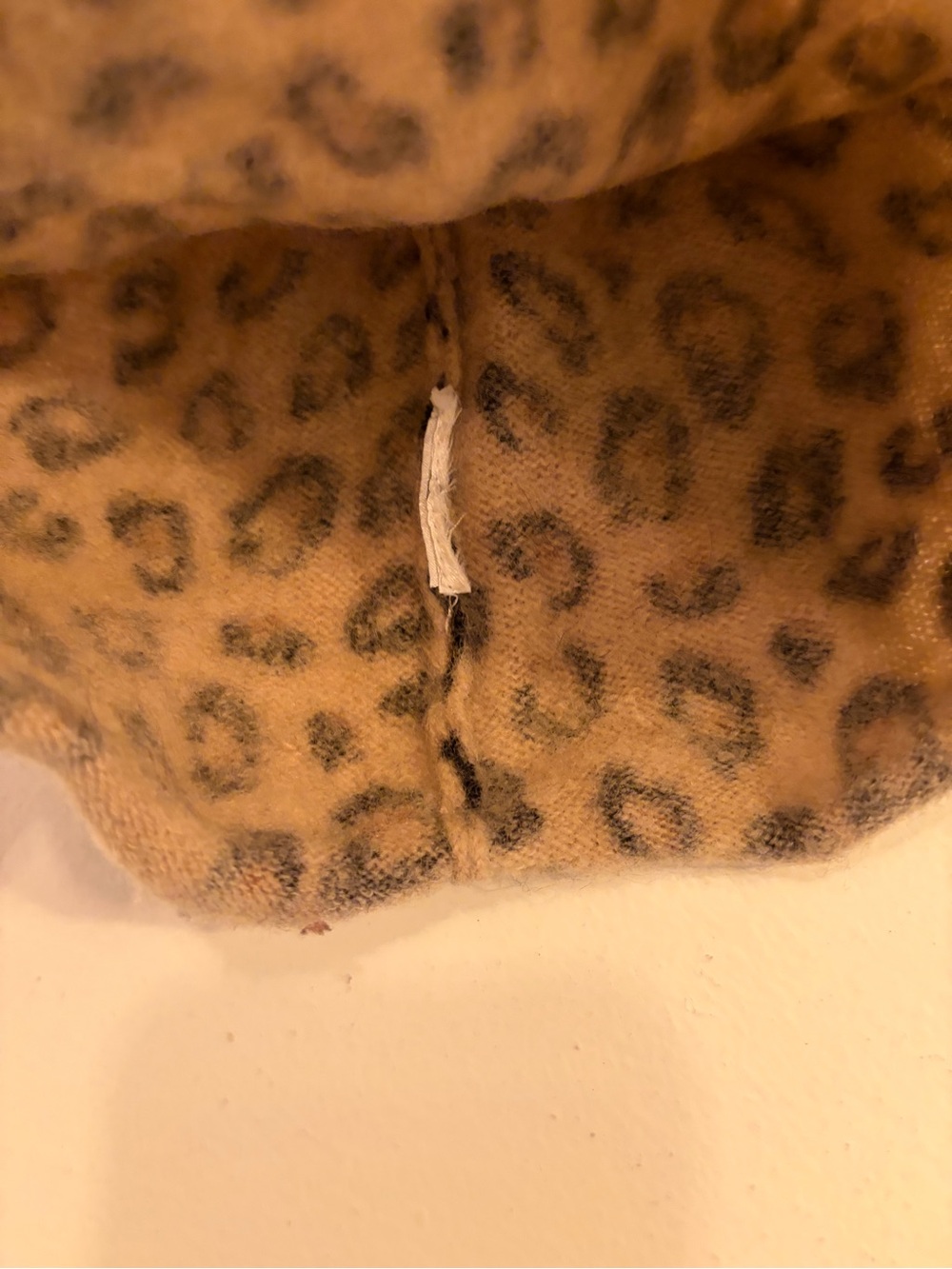 Leopard Print Soft Fuzzy Knit Beanie – Tan Brown Animal Print Winter Hat - Picture 4 of 4